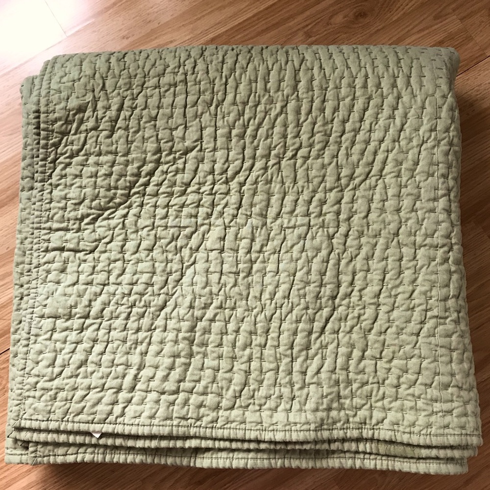 Pottery Barn Pick-Stitch Comforter Quilt F/Q